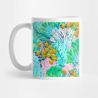 Preppy tropical fish and coral reef Mug